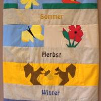 This quilt was sewn by three pupils, Stefanie, Romana and Phetcharat, from the Berufsschulzentrum Stockach, as an appraisal